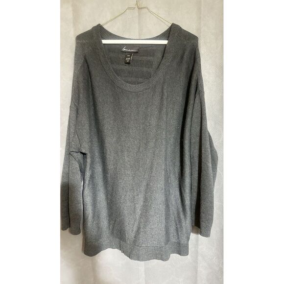 Lane Bryant Women's Sweater 18/20‎ Round Neck Gray Long Sleeve Lightweight NWT - Picture 1 of 9